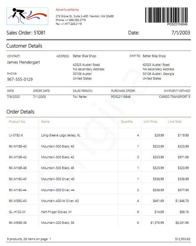 Invoice Report Invoice