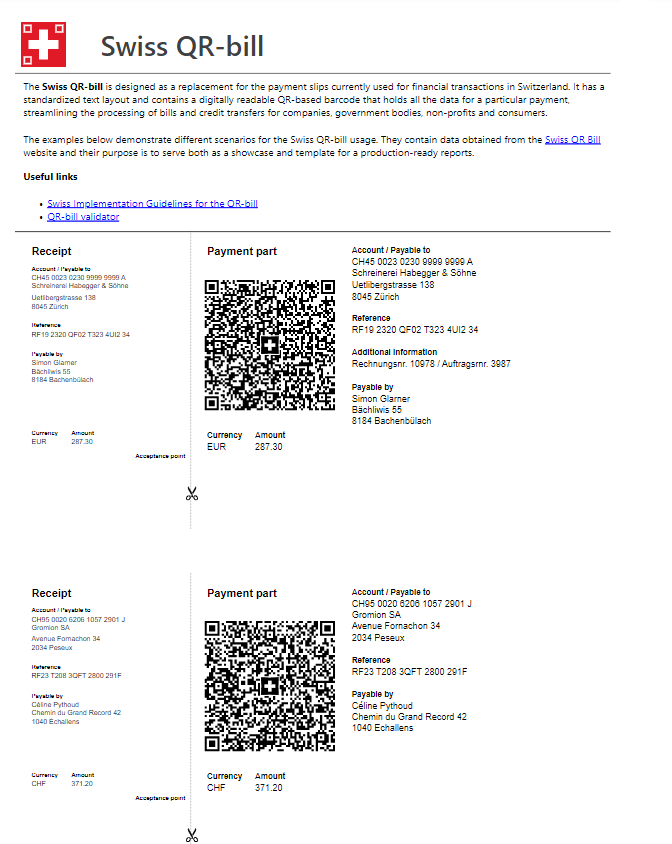 Swiss QR Bill Report Report Swiss QR Bill Report